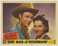 8j394 BAD MAN OF DEADWOOD LC 1941 cool portrait image of Roy Rogers & pretty Carol Adams!