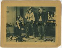 8j401 BATTLIN' KID LC 1921 cowboy Bill Patton with gun drawn, Carolyn Wagner reaching for dog!
