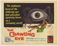 8j061 CRAWLING EYE TC 1958 classic artwork of the slithering eyeball monster with victim!