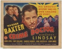 8j062 CRIME DOCTOR TC 1943 detective Warner Baxter has amnesia and doesn't know who he is!
