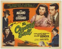 8j065 CRYSTAL BALL TC R1948 Ray Milland & Paulette Goddard with guns, William Bendix with skull!