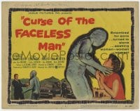 8j067 CURSE OF THE FACELESS MAN TC 1958 volcano man of 2000 years ago stalks Earth to claim girl!