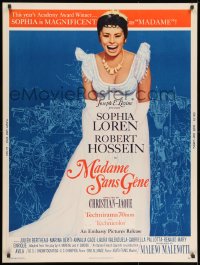 8k040 MADAME SANS GENE 30x40 1962 wonderful art of super sexy Sophia Loren in low-cut dress!