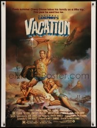 8k047 NATIONAL LAMPOON'S VACATION 30x40 1983 Chevy Chase, Brinkley & D'Angelo by Vallejo, rare!