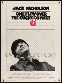 8k051 ONE FLEW OVER THE CUCKOO'S NEST 30x40 1975 Jack Nicholson & Sampson, Forman, ultra-rare!