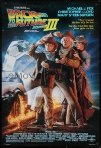 8k595 BACK TO THE FUTURE III DS 1sh 1990 Michael J. Fox, Chris Lloyd, Drew Struzan art!