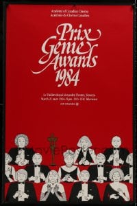 8k128 5TH ANNUAL GENIE AWARDS Canadian tv poster 1984 people in an audience by Peggy Heath!