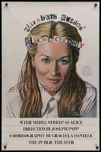 8k162 ALICE IN CONCERT 25x38 stage poster 1980 artwork of Meryl Streep in title role by Paul Davis!