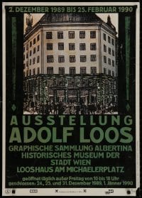 8k477 AUSSTELLUNG ADOLF LOOS 24x33 Austrian museum/art exhibition 1989 busy street by the artist!
