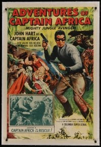 8m246 ADVENTURES OF CAPTAIN AFRICA linen chapter 2 1sh 1955 Columbia serial, Mighty Jungle Avenger!