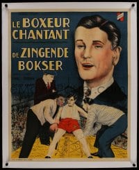 8m073 LAUGHING IRISH EYES linen pre-war Belgian 1936 art of boxer Phil Regan w/ Clarence Muse, rare!