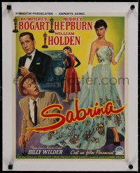 8m078 SABRINA linen Belgian 1955 Audrey Hepburn, Humphrey Bogart, William Holden, Billy Wilder