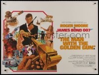 8m100 MAN WITH THE GOLDEN GUN linen British quad 1974 McGinnis art of Roger Moore as James Bond!