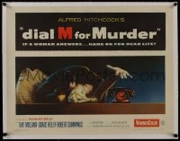 8m229 DIAL M FOR MURDER linen 1/2sh 1954 Alfred Hitchcock, attacked Grace Kelly reaches for phone!
