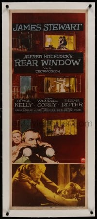 8m223 REAR WINDOW linen insert 1954 Alfred Hitchcock classic, art of Jimmy Stewart & Grace Kelly!