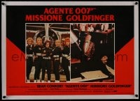 8m058 GOLDFINGER linen Italian 18x26 pbusta R1980s Sean Connery as James Bond, Gert Frobe & Bond Girls!