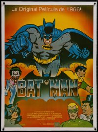 8m050 BATMAN linen South American R1989 DC Comics, Diaz art of Adam West & Burt Ward with villains!