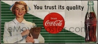 8p095 COCA-COLA billboard poster 1957 great image of nurse telling you to trust its quality!