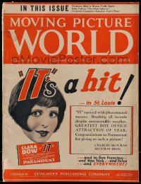 8p163 MOVING PICTURE WORLD exhibitor magazine February 19, 1927 sexy Clara Bow in It is a hit!