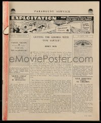 8p184 PARAMOUNT SERVICE Australian exhibitor magazine December 15, 1930 Clara Bow, Gary Cooper