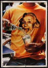 8p064 PERRIER linen 47x68 French advertising poster 1998 great image with Albert Einstein shirt!