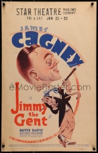 8p107 JIMMY THE GENT WC 1934 cool cartoon art of dapper James Cagney with cigarette holder, rare!