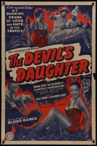 8r069 DEVIL'S DAUGHTER 1sh 1939 all-star colored cast in love & hate drama in the tropics!