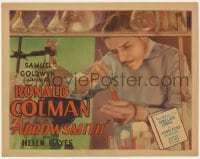 8r095 ARROWSMITH TC 1931 Ronald Colman in laboratory, from Sinclair Lewis novel, ultra rare!