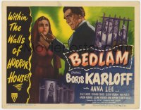 8r096 BEDLAM TC 1946 madman Boris Karloff within the walls of Horror House, produced by Val Lewton!