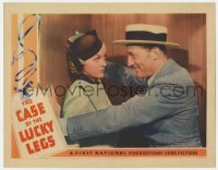 8r136 CASE OF THE LUCKY LEGS LC 1935 Warren William as Perry Mason w/ Patricia Ellis against wall!