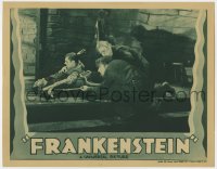 8r006 FRANKENSTEIN LC R1938 Colin Clive, Dwight Frye & Van Sloan restrain monster Boris Karloff!