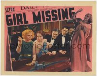 8r154 GIRL MISSING LC 1933 great image of gambling Glenda Farrell rolling the dice at craps table!