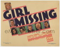 8r104 GIRL MISSING TC 1933 Glenda Farrell, Ben Lyon, Mary Brian & top cast, Art Deco, ultra rare!