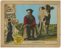 8r155 GO WEST LC 1925 c/u of Buster Keaton & Brown Eyes the cow, his pal of the plains, ultra rare!