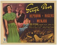8r120 STAGE DOOR TC 1937 Katharine Hepburn, Ginger Rogers, Adolphe Menjou, cool art, ultra rare!