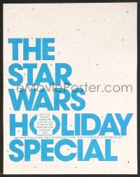 8r047 STAR WARS HOLIDAY SPECIAL foil 9x11 TV presskit supplement 1978 the most obscure Star Wars!