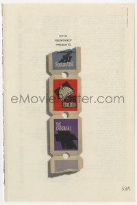 8r059 SAUL BASS trade ad 1962 ticket stubs from Exodus, Advise and Consent & Cardinal w/ rare design