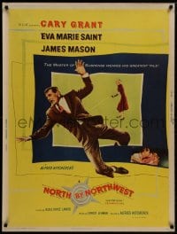 8s142 NORTH BY NORTHWEST 30x40 1959 Alfred Hitchcock, Cary Grant & Eva Marie Saint, ultra rare!