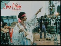 8s214 JIMI HENDRIX AT WOODSTOCK British quad 1993 cool different image of the legend on stage!