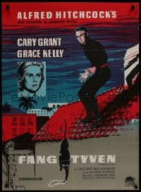 8s183 TO CATCH A THIEF Danish R1960s Stilling art of Grace Kelly & Cary Grant, Hitchcock, very rare!