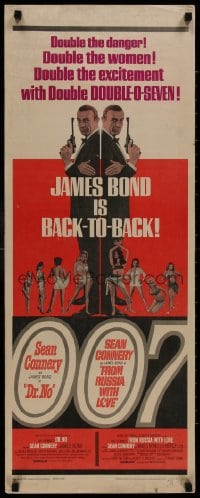 8s152 DR. NO/FROM RUSSIA WITH LOVE insert 1965 Sean Connery is James Bond, double danger & excitement!