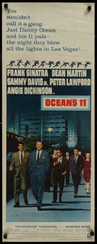 8s157 OCEAN'S 11 insert 1960 Sinatra, Martin, Davis Jr, Dickinson, Lawford, best image of Rat Pack!