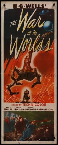 8s161 WAR OF THE WORLDS insert 1953 H.G. Wells classic produced by George Pal, best monster art!