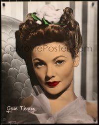 8s052 GENE TIERNEY personality poster 1940s portrait of the sexy Fox star w/facsimile signature!!