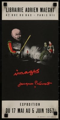 8s176 IMAGES JAQUES PREVERT 9x18 French museum/art exhibition 1957 great Jaques Prevert art!