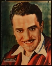 8s077 JOHN GILBERT personality poster 1930s portrait of the MGM leading man smiling with mustache!
