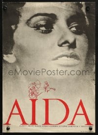 8t163 AIDA Czech 11x16 1965 artwork of sexy Sophia Loren in Verdi's Italian opera!