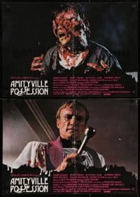 8t703 AMITYVILLE II group of 7 Italian 18x26 pbustas 1982 The Possession, images from haunted house!