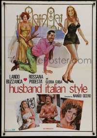 8t056 HUSBAND ITALIAN STYLE Lebanese 1978 wacky Ciriello art of Lando Buzzanca & Rossana Podesta!