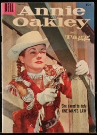 8x345 ANNIE OAKLEY #12 comic book 1957 she dared to defy One Man's Law, great close up on cover!